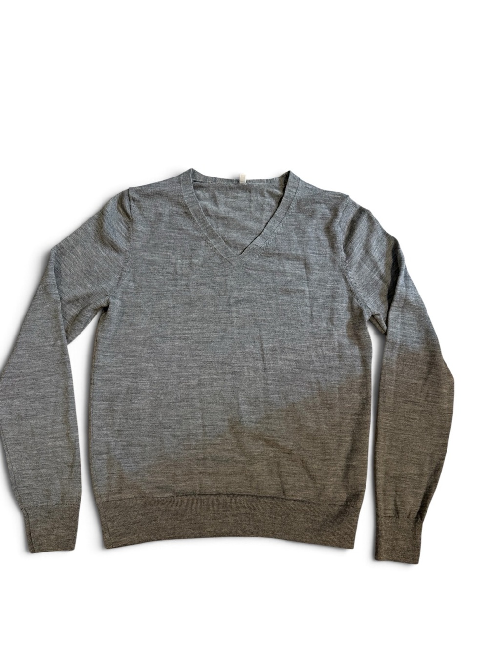 Gray wool silk blend lightweight sweater